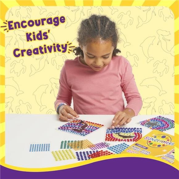 Big Gem Mermaid & Dolphin Diamond Window Art Suncatcher Kit for Kids 6-8 9 10 - Picture 2 of 6